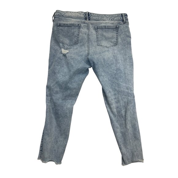 Torrid Jeans Womens 18 Plus Blue Denim Distressed Tapered‎ Leg - Picture 2 of 9